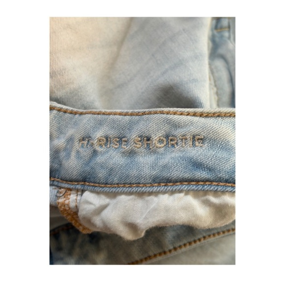 American Eagle Outfitters High Rise Shortie Jean Short Light Wash Denim 4 - Picture 7 of 7